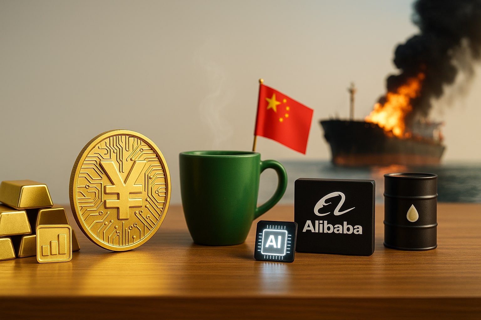 China/Rohstoffe: Tech-Riesen fordern Yuan-Stablecoin, Starbucks verkauft China-Geschäft, Gold-ETFs boomen