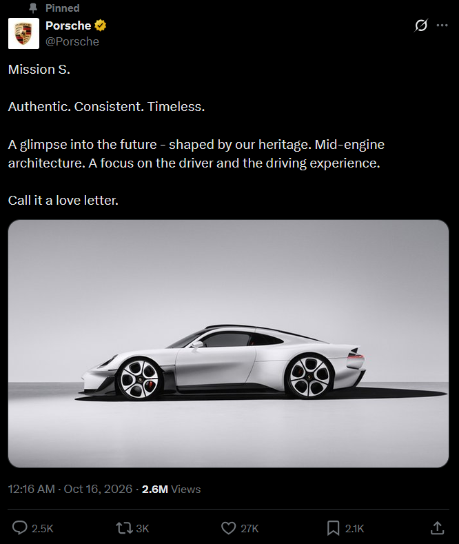 Ganz unglückliches Timing von Porsche: Die Vorstellung des neuen Top-Modells aus Stuttgart wurde auf X von Häme begleitet.