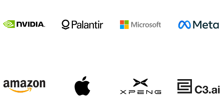 NVIDIA, Palantir, Microsoft, Meta, Amazon, Apple, XPENG, C3.ai